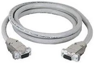 DB9 Extension Cable with EMI/RFI Hoods, Beige, Female/Female, 50-ft.
