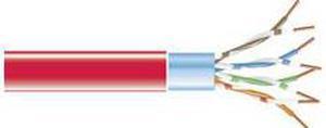 CAT5e 100-MHz Shielded, Stranded Bulk PVC Cable (FTP), Red, 1000-ft. (