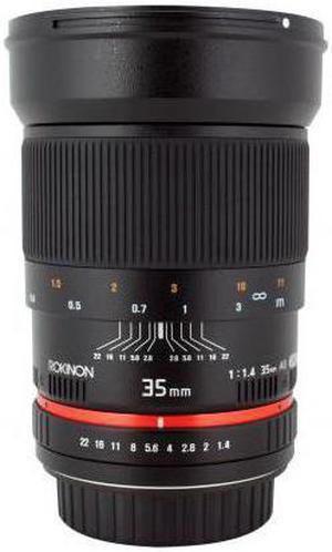 Used  Like New Rokinon 35mm f14 Wide Angle Lens w Automatic Chip for Nikon DSLR Cameras  RK35MAFN