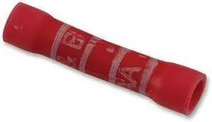STA-KON 2RA18X Butt Splice Wire Connector, 18 AWG Max, Red, Vinyl Insulation,