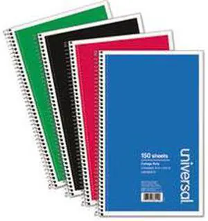 Wirebound Notebook, 6 x 9-1/2, College Ruled, 150 Sheets, Assorted Col
