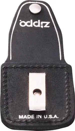 Zippo ZO17060 Lighter Lighter Pouch Black Leather Attaches To Belt W/ Clip Thes