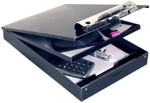 SAUNDERS 21117 8-1/2" x 11" Portable Storage Clipboard 1-1/2", Black