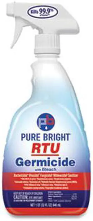 RTU Germicide With Bleach, Fresh Scent, 32 oz Spray Bottle, 9/Carton 21598638591