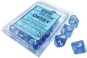 borealis sky blue/white luminary set of ten d10s