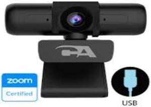 CA Essential Webcam 1080p 5MP  Zoom Certified USB Webcam 5MP Super HD Webcam up 2592x1944 at 30fps Autofocus  Light Correction Dual Omnidirectional Microphones WC3000