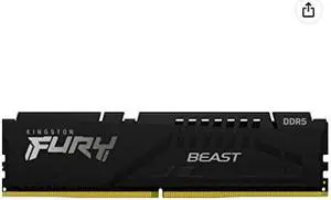 KINGSTON 8GB 6000MT/s DDR5 CL40 DIMM FURY Beast Black RGB