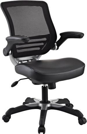 LexMod Edge Office Chair with Mesh Back and Black Leatherette Seat