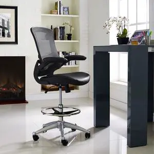 Attainment Vinyl Drafting Stool in Black