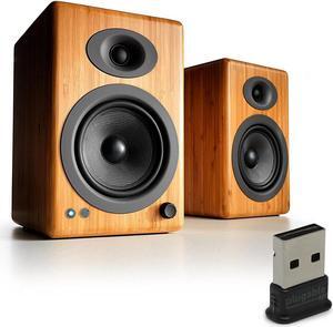 Audioengine A5+ Wireless Bamboo Speakers with Plugable USB Bluetooth Adapter