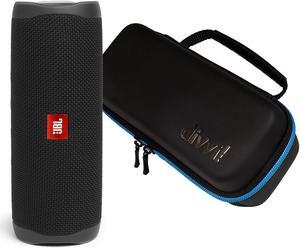 JBL Flip 5 Black Portable Bluetooth Speaker w/divvi! Hardshell Case