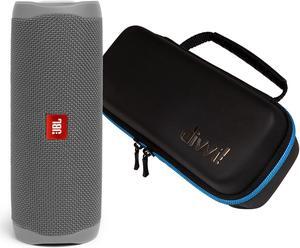 JBL Flip 5 Gray Portable Bluetooth Speaker w/divvi! Hardshell Case