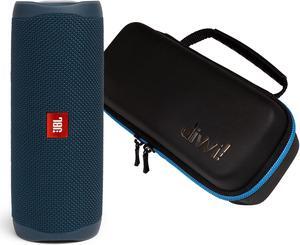 JBL Flip 5 Blue Portable Bluetooth Speaker w/divvi! Hardshell Case