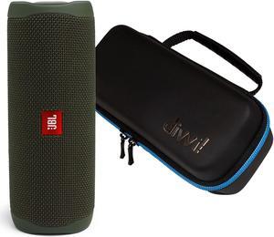JBL Flip 5 Green Portable Bluetooth Speaker w/divvi! Hardshell Case