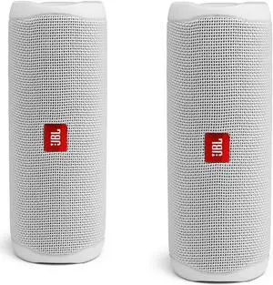 JBL Flip 5 Portable Waterproof Bluetooth Speakers - Pair (White)