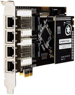 Digium Eight (8) Span Digital T1/E1/J1/PRI PCI-Express x1 Card and Hardware Echo Cancellation 1TE820BF