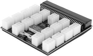 PCI-E Power Supply 17ports 6Pin 12V Breakout Board Adapter with LED voltage display for HP Server Mining