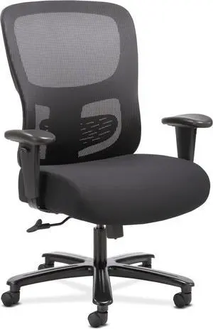 Sadie Big /Tall Chair Height-Adj Arms Adj Lumbar Black Fabric and Mesh VST141