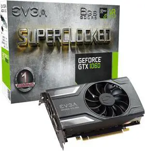 EVGA GeForce GTX 1060 SC GAMING, ACX 2.0 (Single Fan), 6GB GDDR5, DX12 OSD Suppo