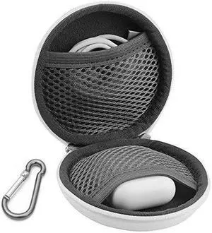 Geekria Shield Case Compatible with JayBird, Bose SoundSport, Jabra Sport, Powerbeats, Headphones, Replacement Protective Hard Shell Travel Carrying Bag with Cable Storage (White Litchi)