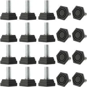 M8 x 18 x 25mm Hand Screw Leveling Feet Floor Protector for Home Chair Leg 20pcs