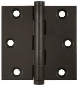 3 in. Square Solid Brass Hinge - Pair (Chrome)