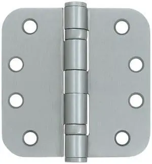 4 in. x 4 in. x 0.63 in. Radius Heavy Duty Steel Hinge - Pair (Satin Nickel)
