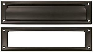 13.13 in. Solid Brass Mail Slot w Interior Frame (Brushed Chrome)