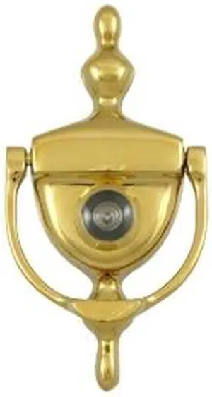 Solid Brass Door Knocker w Viewer in PVD