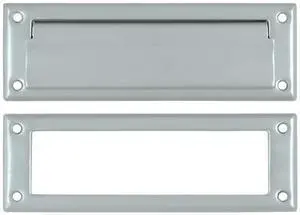 8.88 in. Solid Brass Mail Slot w Interior Frame (Antique Brass)