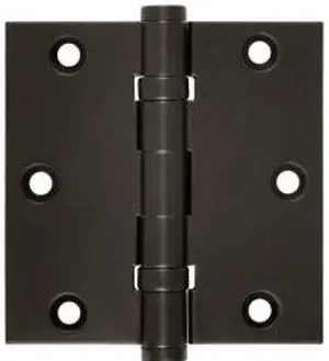 3.5 in. x 3.5 in. Square Solid Brass Hinge - Pair (Standard - Antique Brass)