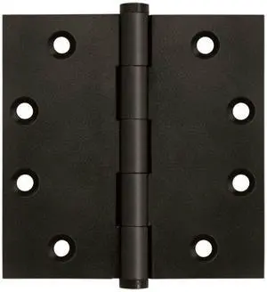 4.5 in. x 4.5 in. Square Solid Brass Hinge - Pair (Standard - Oil Rubbed Bronze)