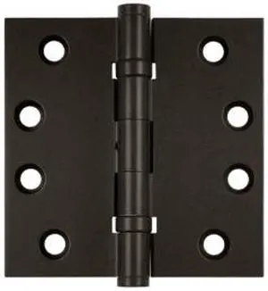 4 in. x 4 in. Square Solid Brass Hinge - Pair (Standard - Chrome)