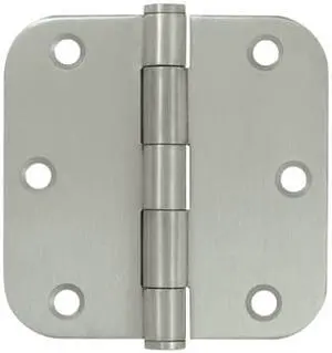 3.5 in. x 3.5 in. x 0.63 in. Radius Stainless Steel Hinge - Pair