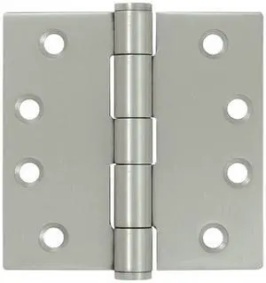 4 in. x 4 in. Square Stainless Steel Hinge - Pair (Standard - Brushed)