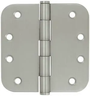 4 in. x 4 in. x 0.63 in. Radius Stainless Steel Hinge - Pair (Residential)
