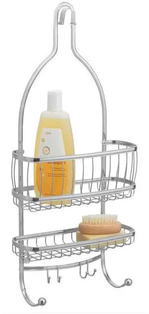 York Lyra Bathroom Shower Caddy For Shampoo, Conditioner, Soap - Silver 61976