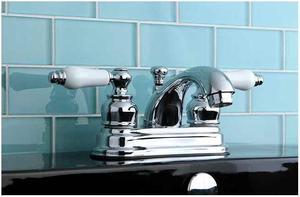 Kingston Brass KB2601PL Two Handle 4 in. Centerset Lavatory Faucet with Retail Pop-up