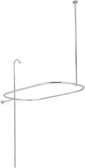 Oval Shower Riser w/Enclosure-Chrome Finish