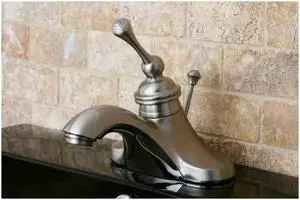 VINTAGE 4 CENTER SET LAV FCT W/BL HDL & ABS/BRS POP-UP-Satin Nickel Finish