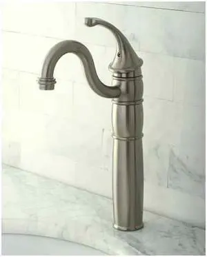 GEORGIAN VESSEL SINK FAUCET WITHOUT DRAIN-Satin Nickel Finish