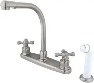 High Arch Kitchen Faucet With White Sprayer