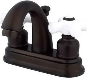 Kingston Brass KB5615PX Two Handle 4 in. Centerset Lavatory Faucet with Retail Pop-up