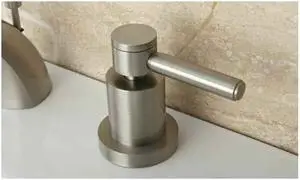 Two Handle 4" to 8" Mini Widespread Lavatory Faucet with Brass Pop-up in Satin Nickel by Kingston Brass