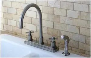 Kingston Brass KS8798ZX Kingston Brass Millennium 8 in. Centerset Kitchen Faucet, Satin Nickel