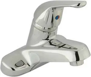 SINGLE METAL LEVER HANDLE 4 LAVATORY FCT W/O POP-UP-Chrome Finish