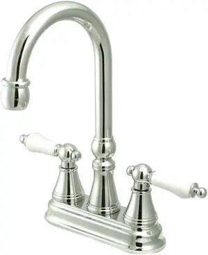 Kingston Brass KS2491PL Two Handle 4 in. Centerset Bar Faucet without Pop-Up Rod