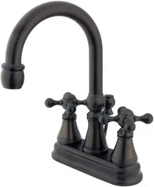 Kingston Brass KS2615KX Two Handle 4 in. Centerset Lavatory Faucet with Brass Pop-up