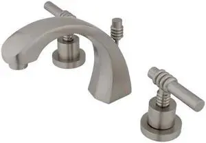 Two Handle 8 to 16 Widespread Lavatory Faucet with Brass Pop-up