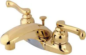 ROYALE 4CENTER SET LAVATORY FCT.SCROLL HANDLE-Polish Brass Finish
